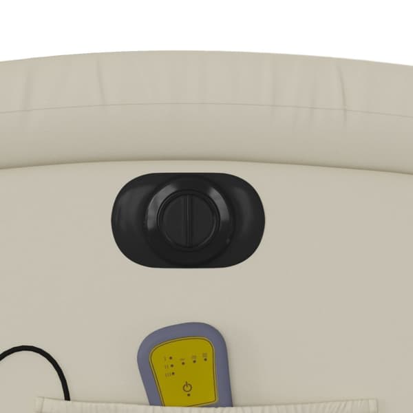 Elektrisk massagefåtölj gräddvit konstläder