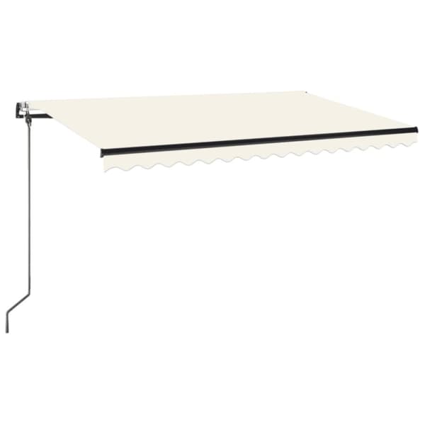 Automatisk markis med vindsensor & LED 450x350 cm gräddvit