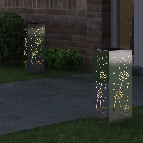 Solar LED Stig Ljus 2 pcs Silver Rostfritt stål