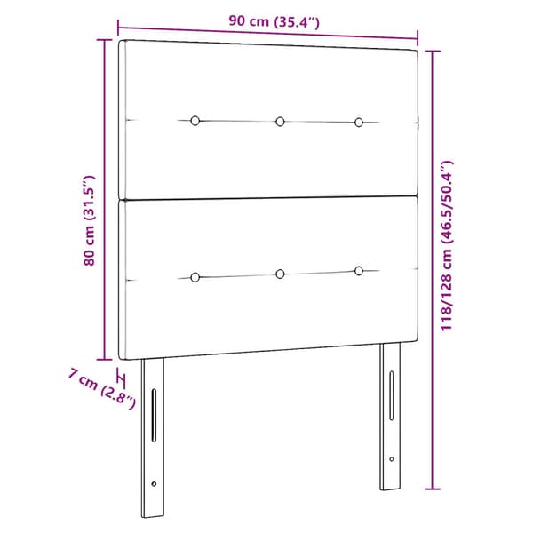 Huvudgavel Mörkblå 90 cm Sammet