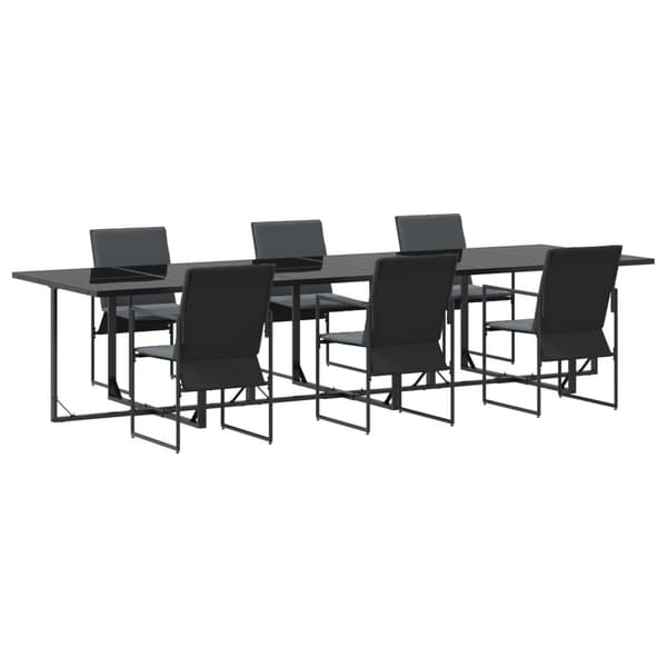 Trädgårdsmöbelset 7 pcs Svart Stål