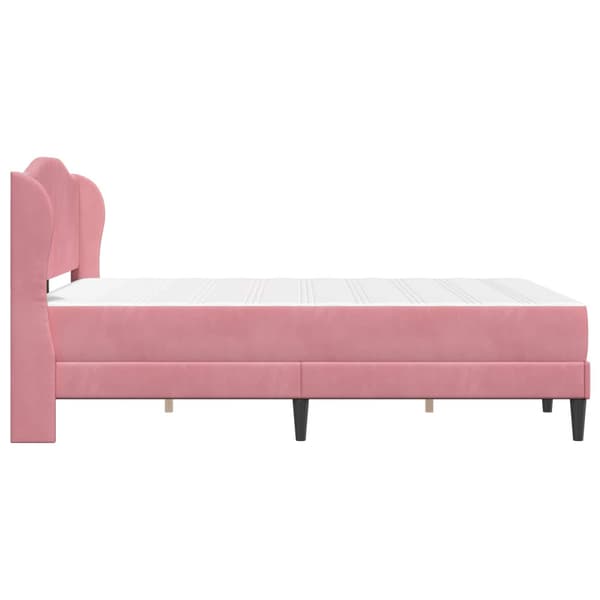 Sängram med huvudgavel 2 pcs Rosa 120 x 190 cm Sammet