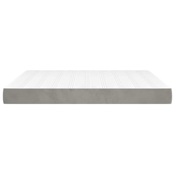 Pocketresårmadrass medium ljusgrå 152x203x20 cm sammet