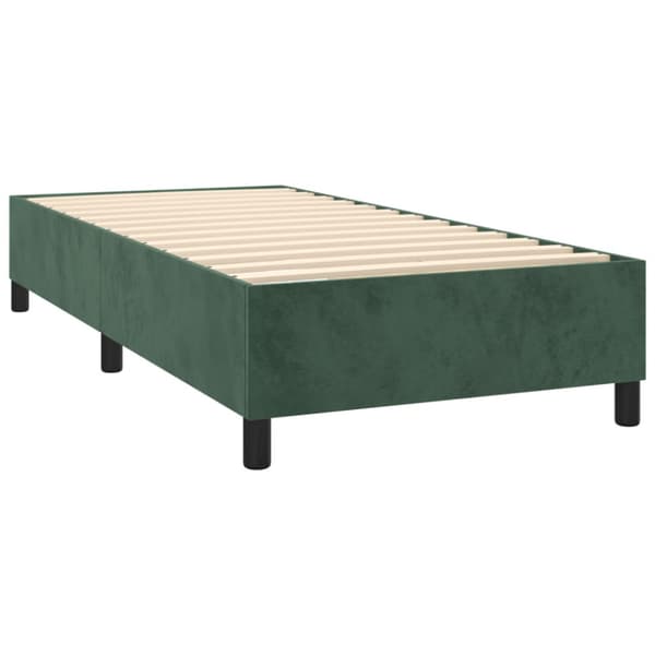 Boxspring-sängram mörkgrön 90x190 cm sammet