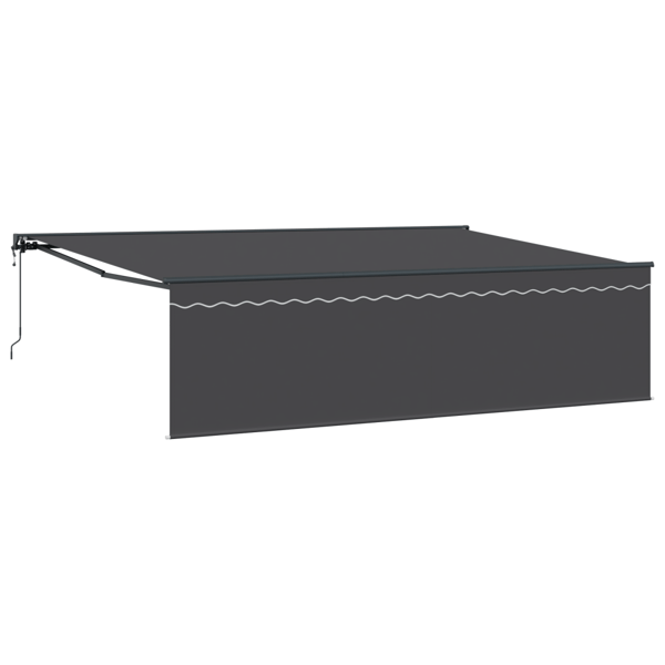 Utfällbar markis Antracit 500 × 300 cm Polyester och aluminium