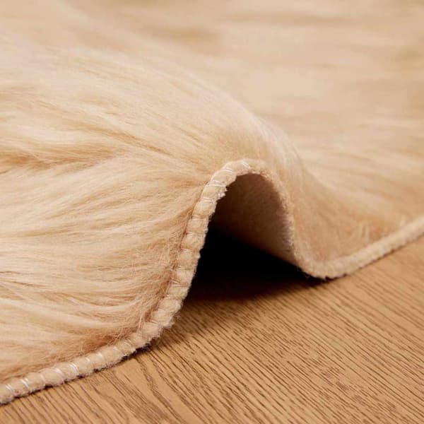Fuskfäll matta TAFALLA Beige Ø 80 cm Polyester
