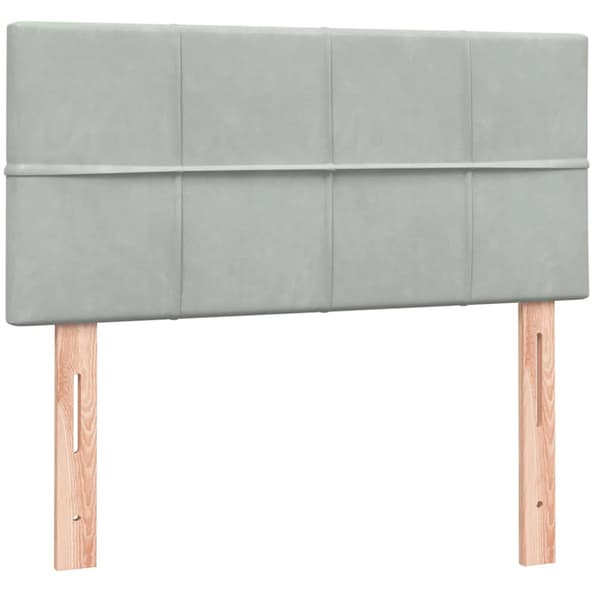 Ramsäng med madrass ljusgrå 80x220 cm sammet