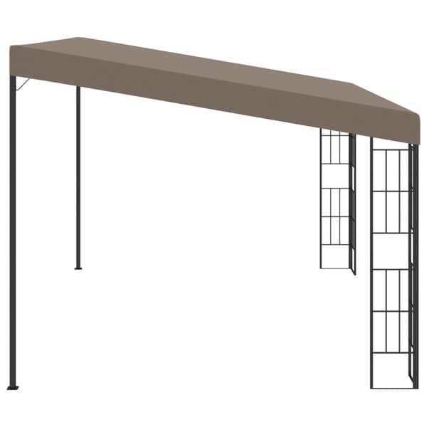 Väggmonterad paviljong 4x3 m taupe tyg