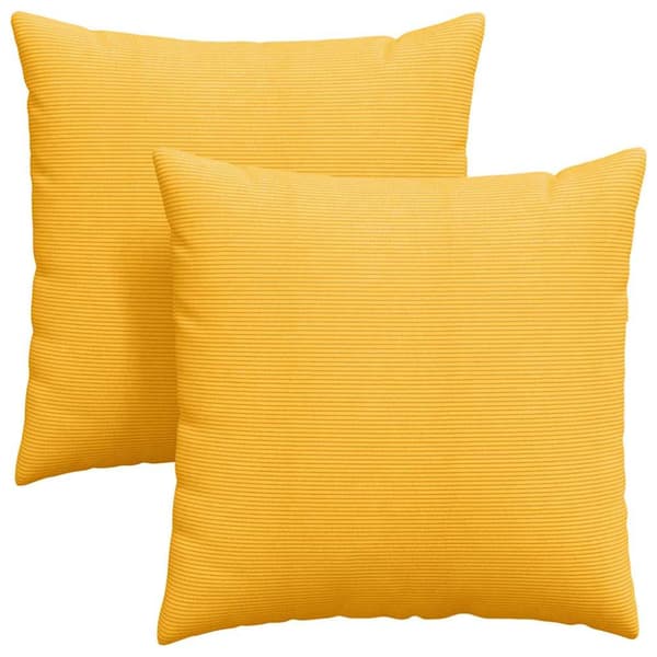 Sofakuddar 2 pcs Ljusgul 80 x 80 cm Kordread tyg