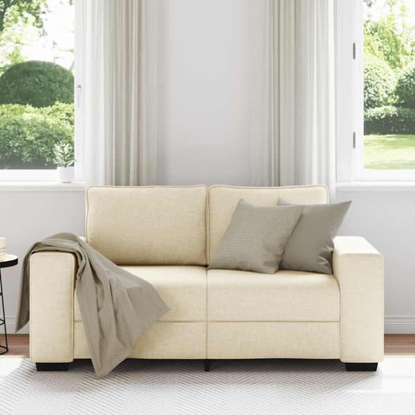 2-sitssoffa gräddvit 160x77x82 cm tyg