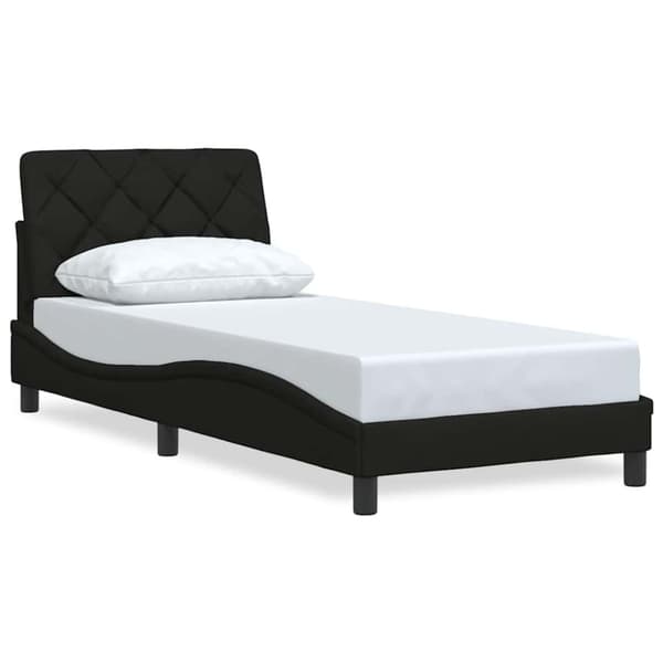 Bed Frame without Mattress Black 90x200 cm Fabric