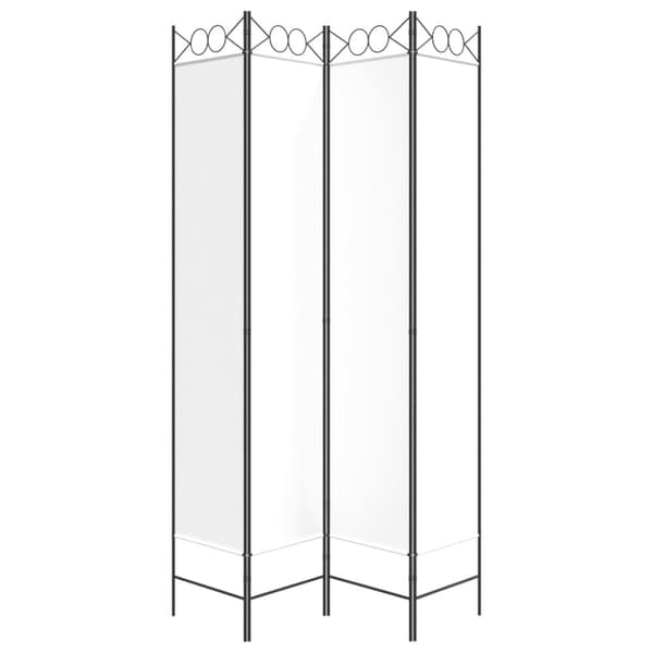 Rumsavdelare 4 paneler vit 120x220 cm tyg