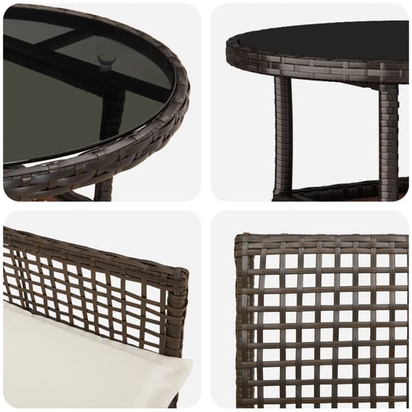 Trädgårdsmöbelset 5 pcs Brun konstrotting