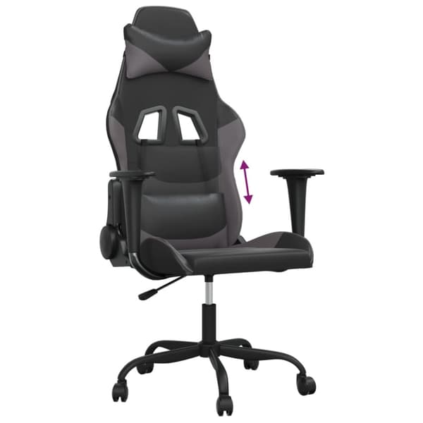 Gamingstol svart och grå konstläder