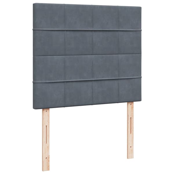 Ramsäng med madrass mörkgrå 120x200 cm sammet