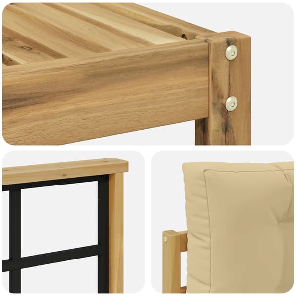Utomhussoffset 5 pcs Vit och Beige 79 x 79 x 37 cm Polyester