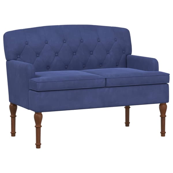 Loveseat med knapprapport Polisblå 111 x 65 x 79 cm Sammet