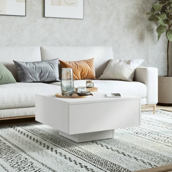 Soffbord vit 60x60x31,5 cm konstruerat trä