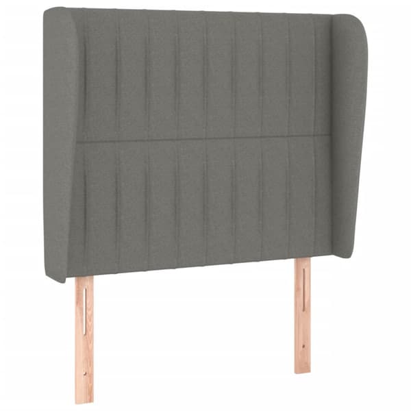 Ramsäng med madrass mörkgrå 90x190 cm tyg
