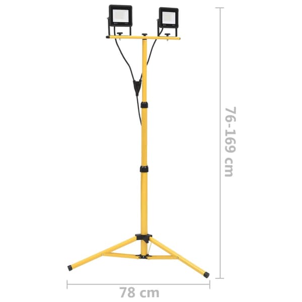 Strålkastare med stativ 2x30 W LED kallvit