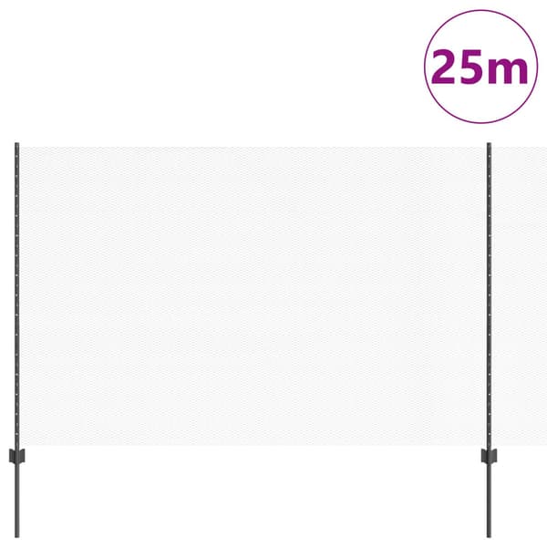 Stängsel med stolpe Grå 1,5 x 25 m Stål