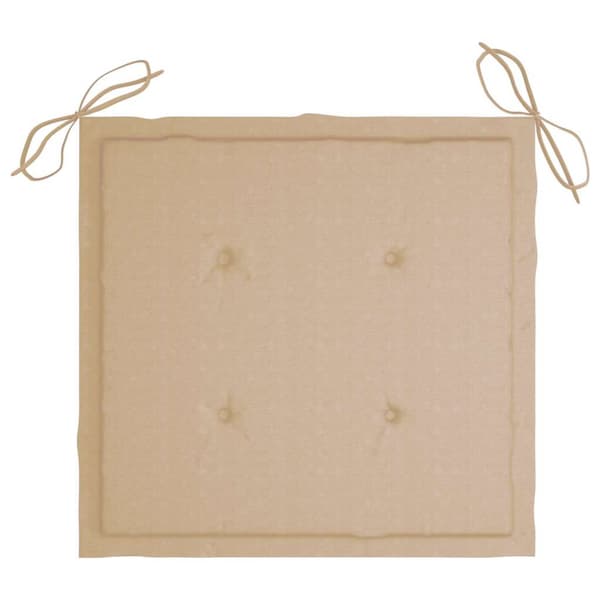 Trädgårdsstolar med beige dynor 2 st massivt teakträ