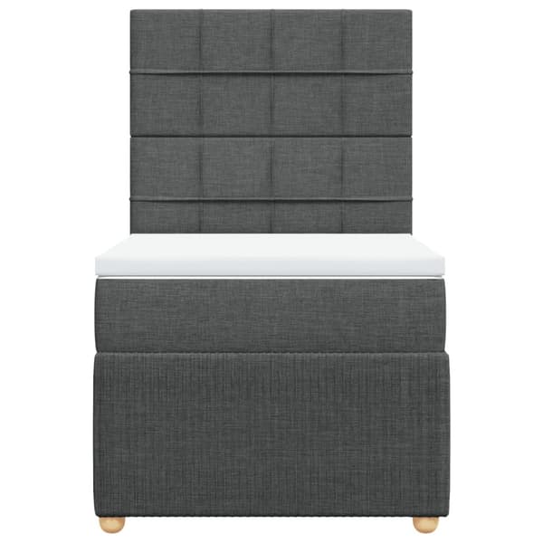 Ramsäng med madrass mörkgrå 90x200 cm tyg