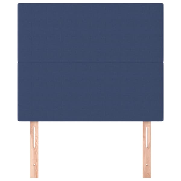 Sänggavel blå 100x5x118/128 cm tyg