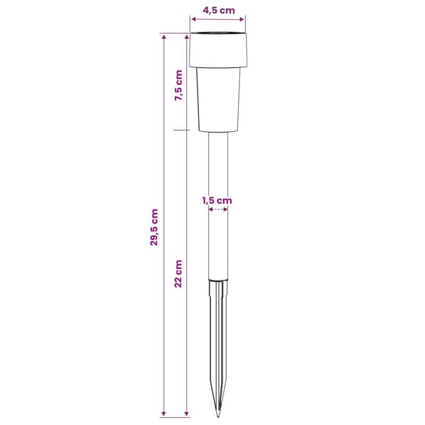 Utomhus solcellslampor med markspik 24 pcs Varmvit 29,5 cm