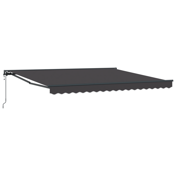 Markisram Antracit 400 × 300 cm Polyester med PU-beläggning