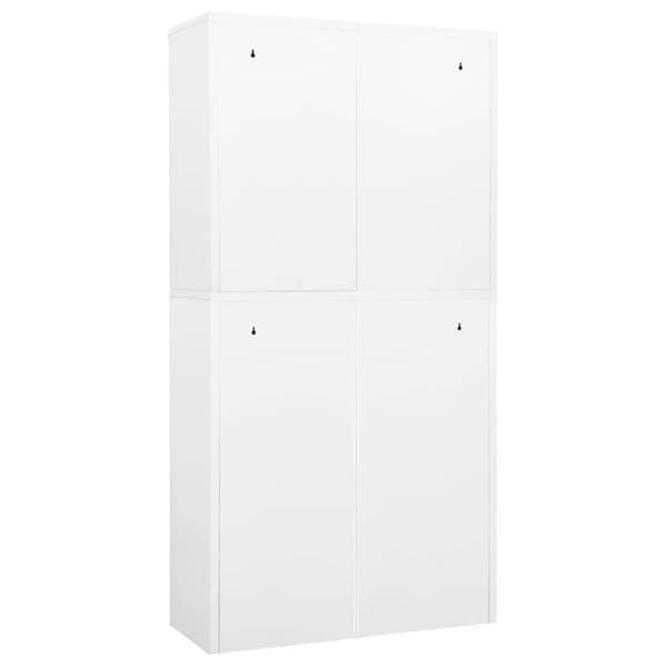 Dokumentskåp vit 90x40x180 cm stål