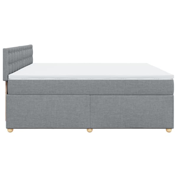 Ramsäng med madrass ljusgrå 200x200 cm tyg