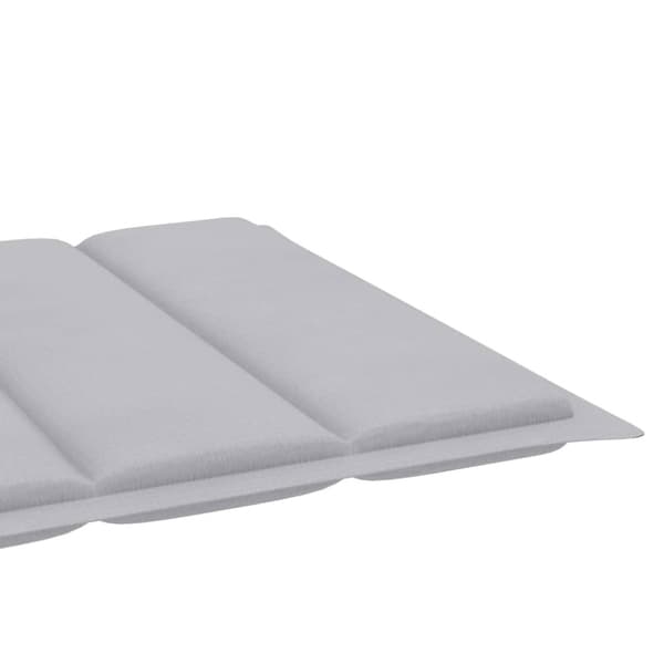 Solsäng med grå dyna massiv teak