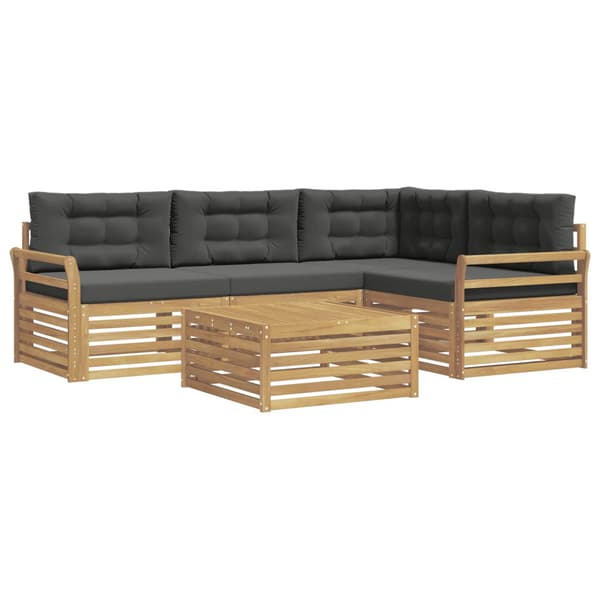 Utomhussoffset 5 pcs Vit och antracit 79 x 79 x 37 cm Polyester