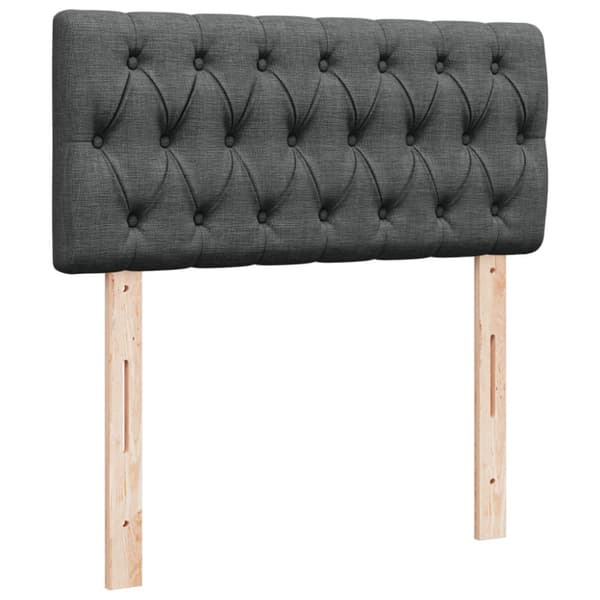 Ramsäng med madrass mörkgrå 90x190 cm tyg