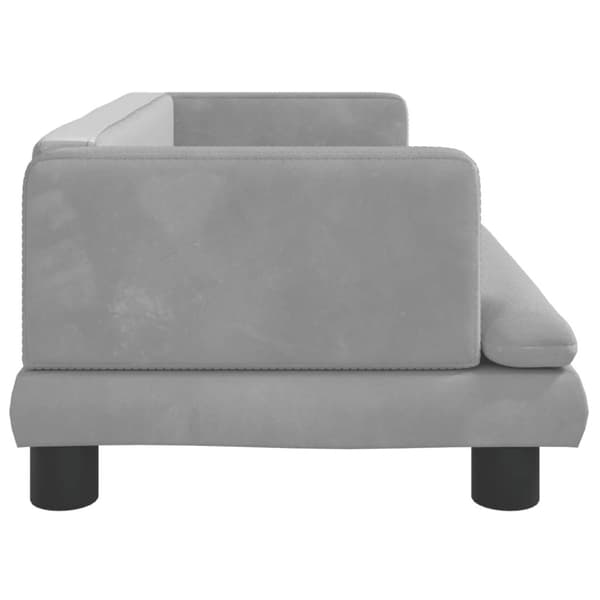 Hundbädd ljusgrå 80x45x30 cm sammet