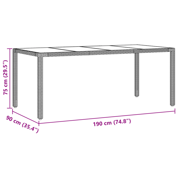 Trädgårdsmöbelset 7 pcs Brun konstrotting