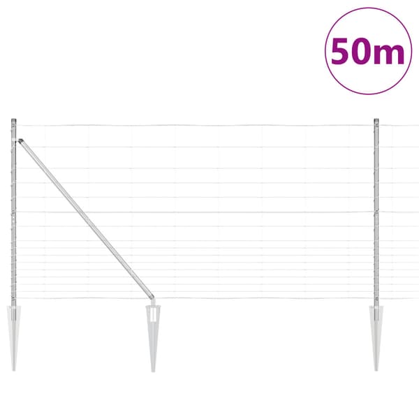 Stängselstolpe Galvaniserad 50 x 1,2 m Stål