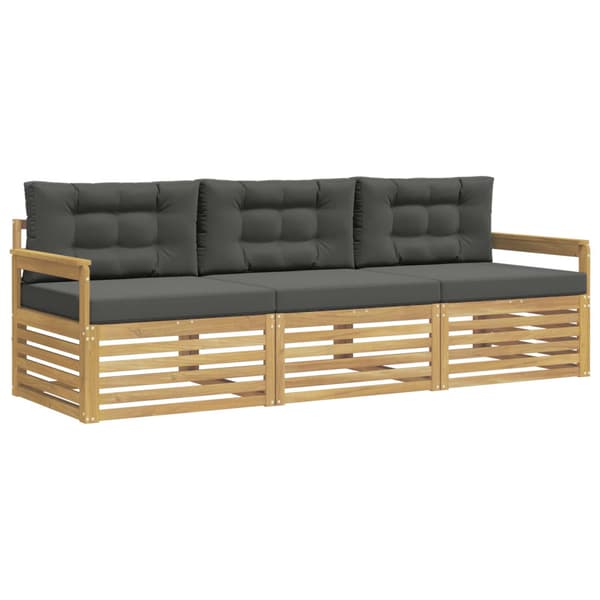 Utomhussoffset med kudde 3 pcs Vit och antracit Polyester