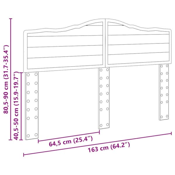 Huvudgavel Vit 90 cm Konstruerat trä