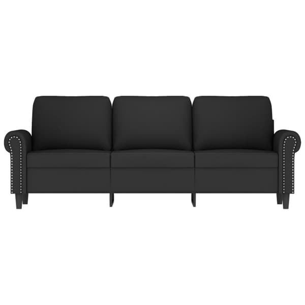 3-sitssoffa svart 180 cm sammet