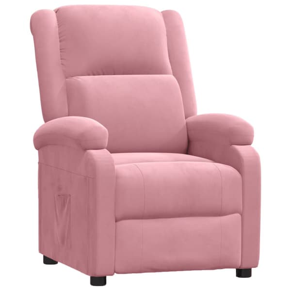 Reclinerfåtölj rosa sammet