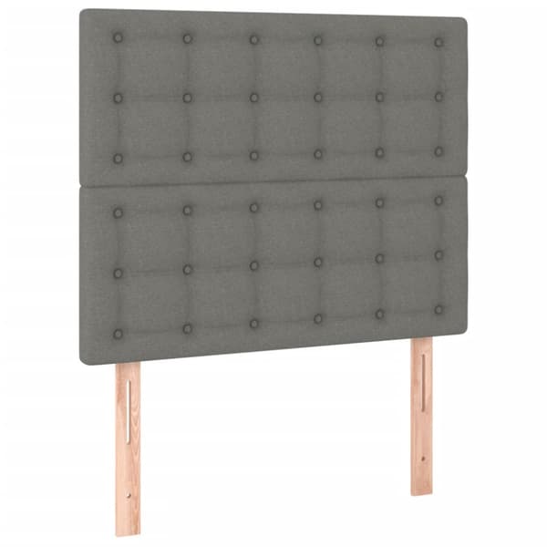 Ramsäng med madrass mörkgrå 90x200 cm tyg