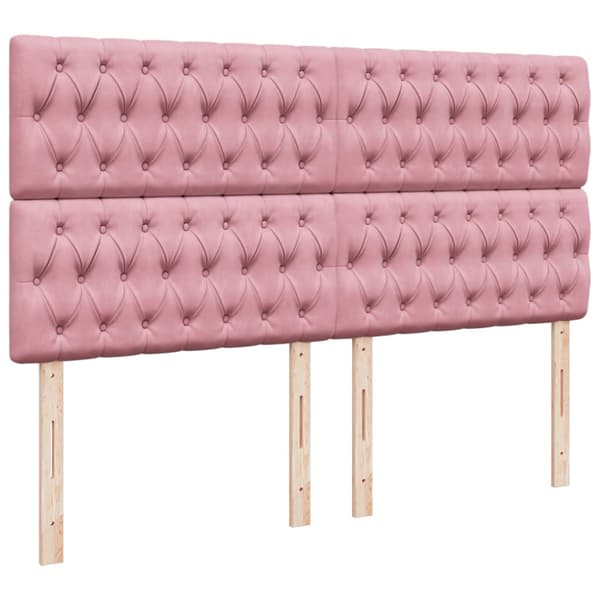 Ramsäng med madrass rosa 200x200 cm sammet