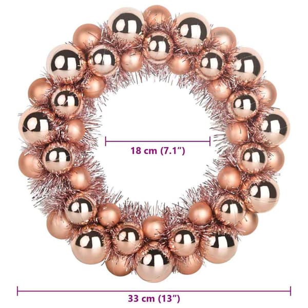 Julkulor kransar 2 pcs Rosenguld 33 x 33 x 7 cm Polystyren
