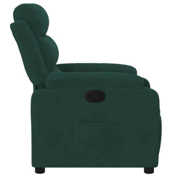 Reclinerfåtölj mörkgrön sammet