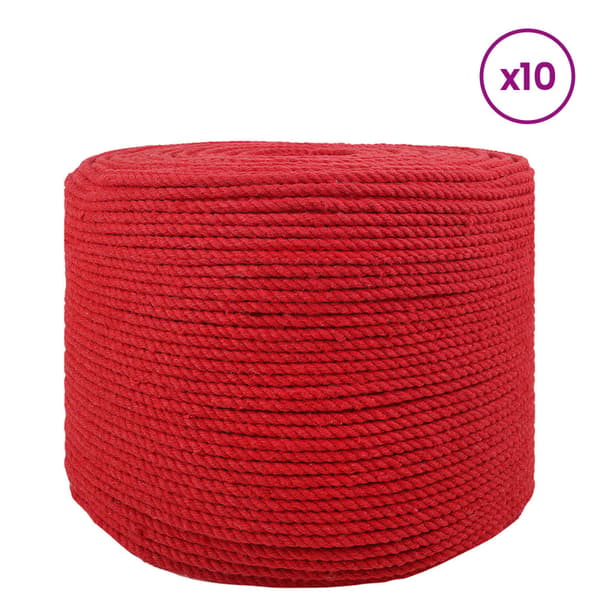 Rep 10 pcs Röd Bomull