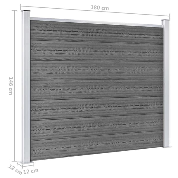 Staketpanel WPC 180x146 cm grå