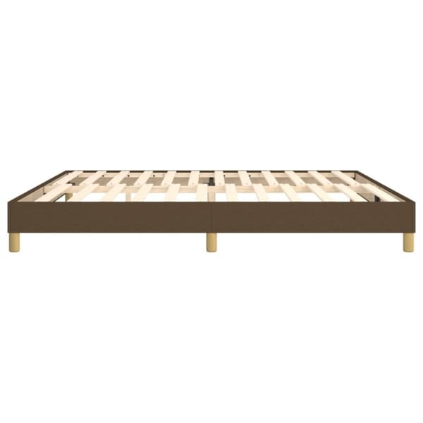 Boxspring-sängram mörkbrun 200x200 cm tyg