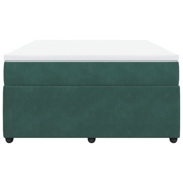 Ramsäng med madrass mörkgrön 140x190 cm sammet